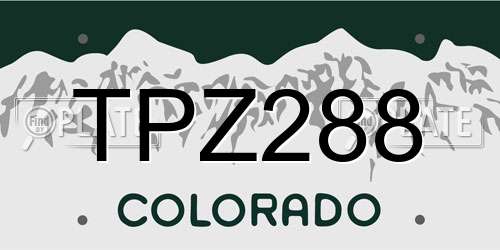 TPZ288 Colorado License Plate