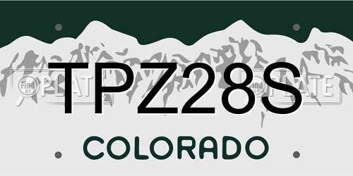 TPZ28S Colorado License Plate