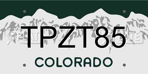 TPZT85 Colorado License Plate