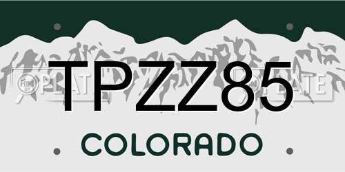 TPZZ85 Colorado License Plate