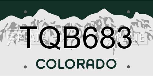 TQB683 Colorado License Plate