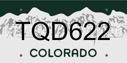 TQD622 Colorado License Plate