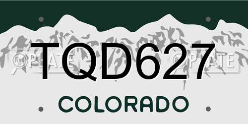 TQD627 Colorado License Plate