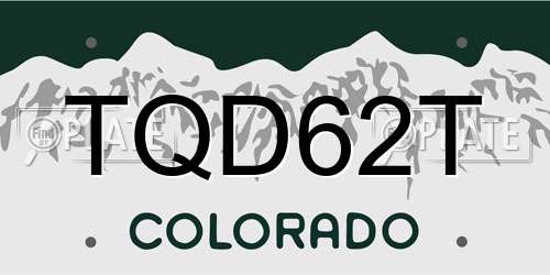 TQD62T Colorado License Plate