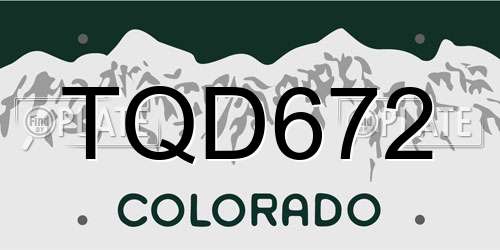 TQD672 Colorado License Plate