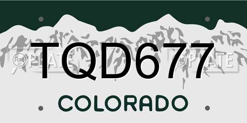 TQD677 Colorado License Plate