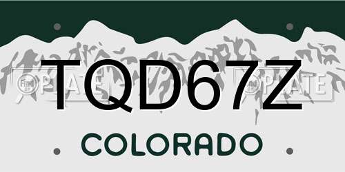 TQD67Z Colorado License Plate