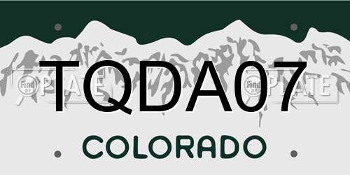 TQDA07 Colorado License Plate