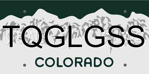 TQGLGSS Colorado License Plate
