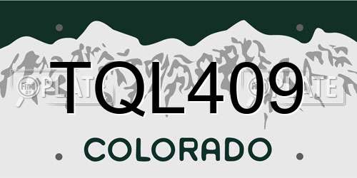 TQL409 Colorado License Plate