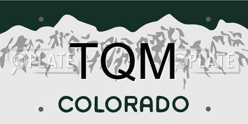 TQM Colorado License Plate
