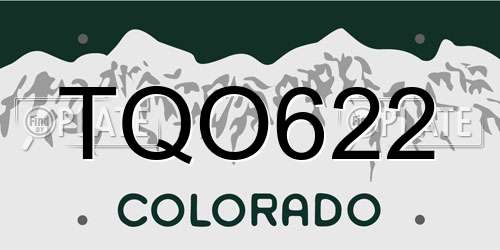 TQO622 Colorado License Plate