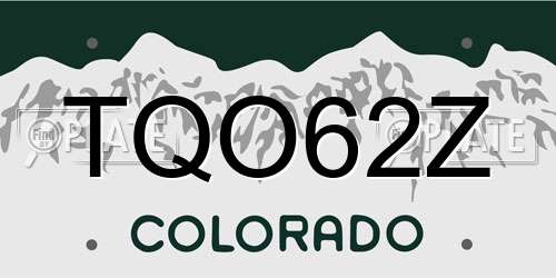 TQO62Z Colorado License Plate