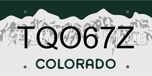 TQO67Z Colorado License Plate