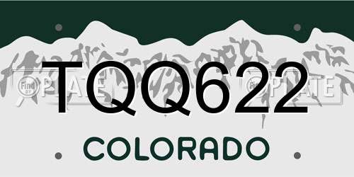 TQQ622 Colorado License Plate