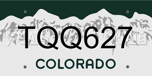 TQQ627 Colorado License Plate