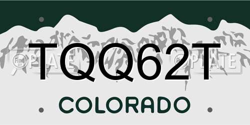 TQQ62T Colorado License Plate