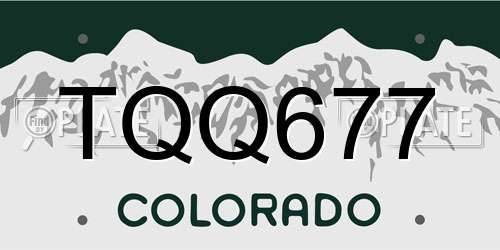 TQQ677 Colorado License Plate