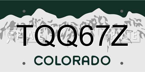 TQQ67Z Colorado License Plate