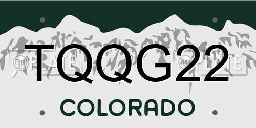 TQQG22 Colorado License Plate