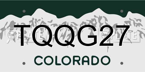 TQQG27 Colorado License Plate