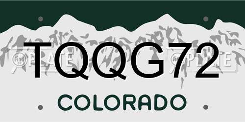 TQQG72 Colorado License Plate