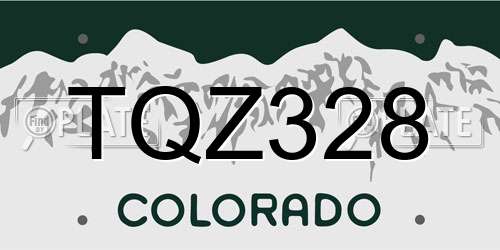 TQZ328 Colorado License Plate