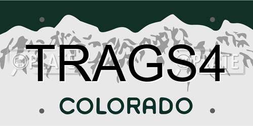 TRAGS4 Colorado License Plate