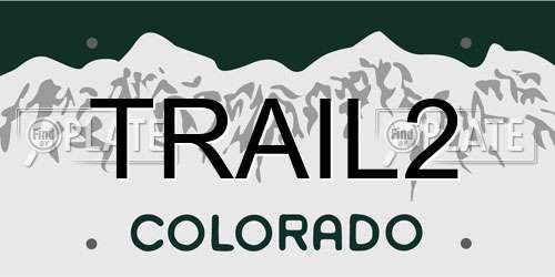 TRAIL2 Colorado License Plate