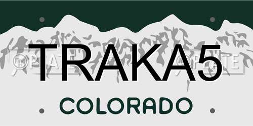 TRAKA5 Colorado License Plate