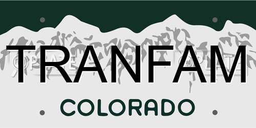 TRANFAM Colorado License Plate