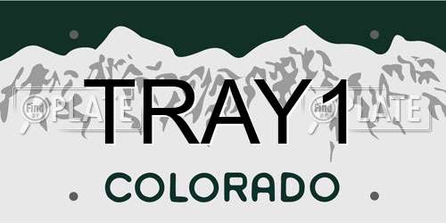 TRAY1 Colorado License Plate