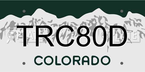 TRC80D Colorado License Plate