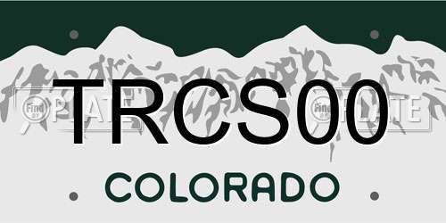 TRCS00 Colorado License Plate
