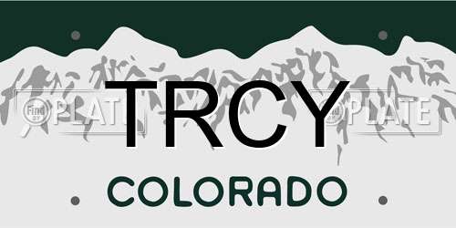 TRCY Colorado License Plate