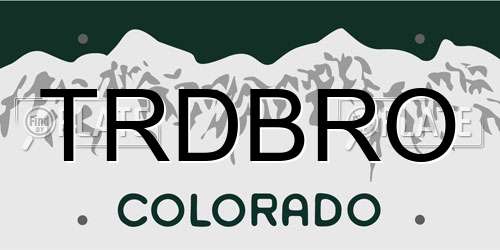 TRDBRO Colorado License Plate