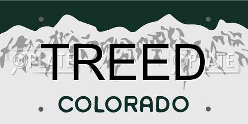 TREED Colorado License Plate