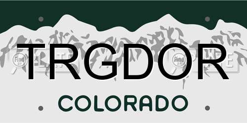 TRGDOR Colorado License Plate