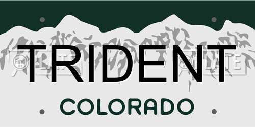 TRIDENT Colorado License Plate