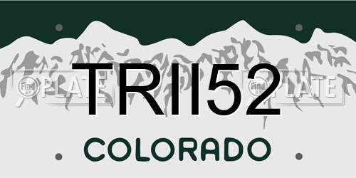 TRII52 Colorado License Plate