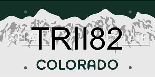 TRII82 Colorado License Plate
