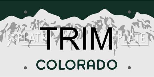 TRIM Colorado License Plate