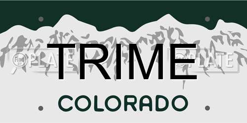 TRIME Colorado License Plate