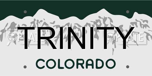 TRINITY Colorado License Plate