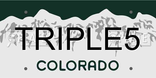 TRIPLE5 Colorado License Plate