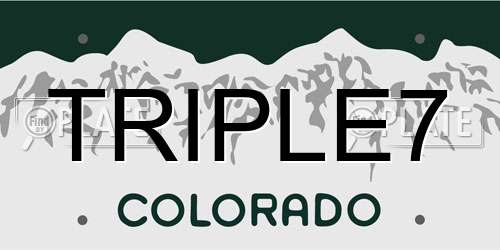 TRIPLE7 Colorado License Plate