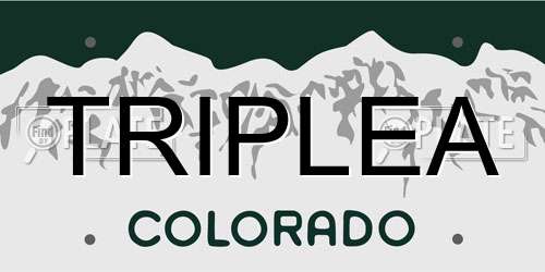 TRIPLEA Colorado License Plate