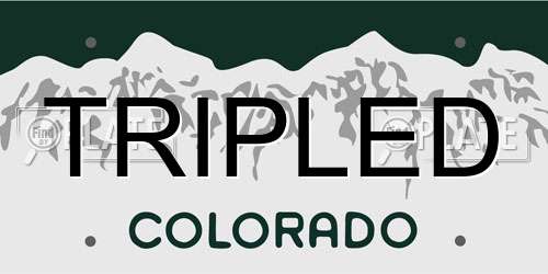 TRIPLED Colorado License Plate