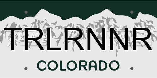 TRLRNNR Colorado License Plate