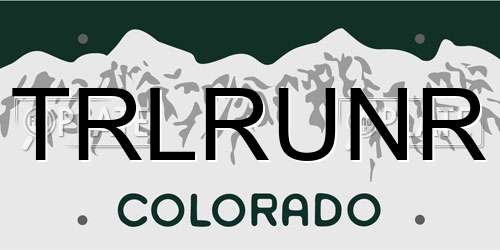 TRLRUNR Colorado License Plate